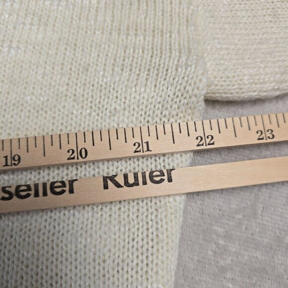 Vintage Sweater Medium Made in USA Cream Acrylic Nordic Retro Ski Lodge Preppy - Picture 7 of 12